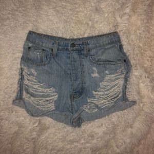Carmar High Waisted Distressed Jean Shorts